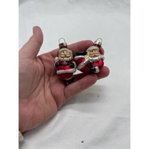VTG blown glass Santa ornaments